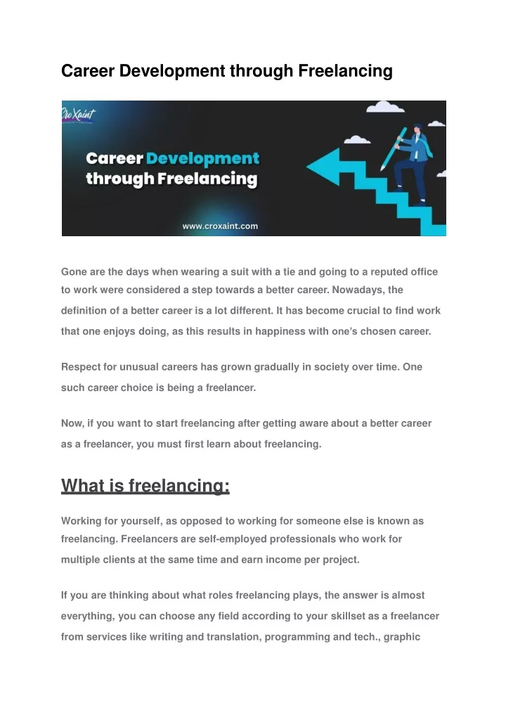 career development through freelancing