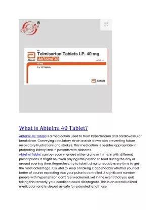 What is Abtelmi 40 Tablet