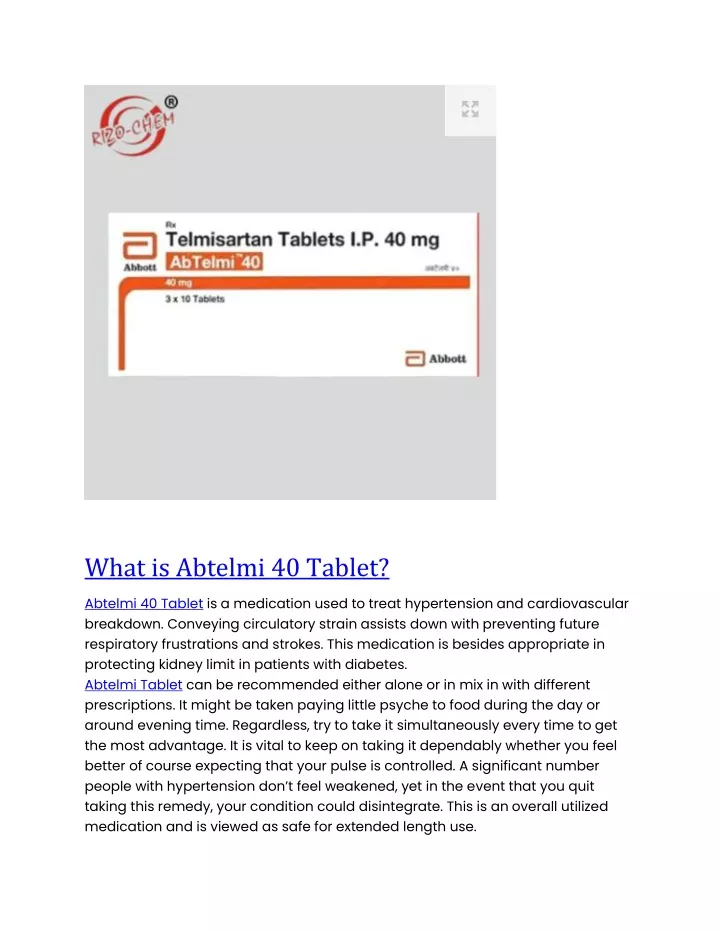 what is abtelmi 40 tablet