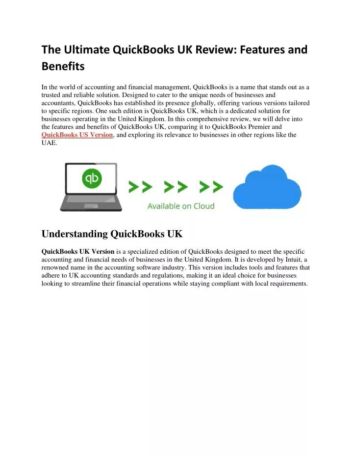 the ultimate quickbooks uk review features