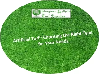 Artificial Turf  Choosing the Right Type for Your Needs