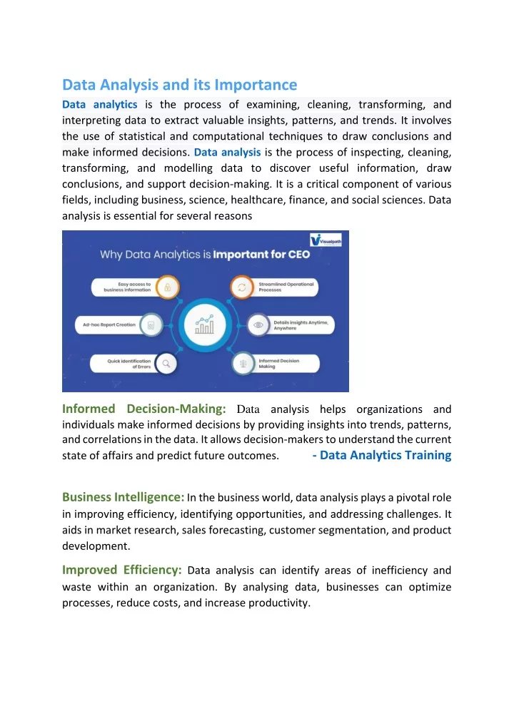 data analysis and its importance data analytics