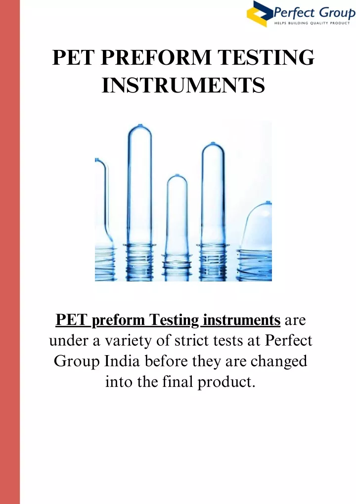 pet preform testing instruments