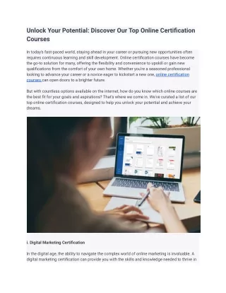 Unlock Your Potential_ Discover Our Top Online Certification Courses
