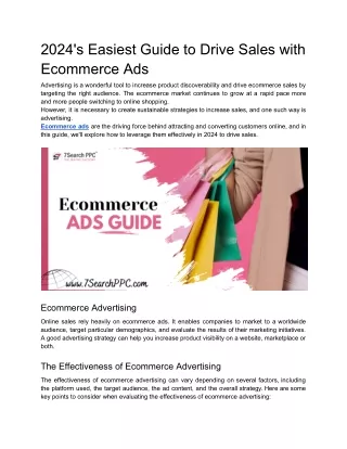 2024's Easiest Guide to Drive Sales with Ecommerce Ads