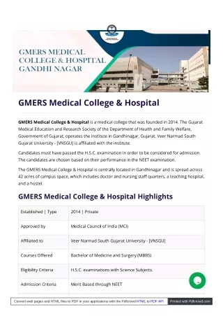GMERS Medical College and Hospital