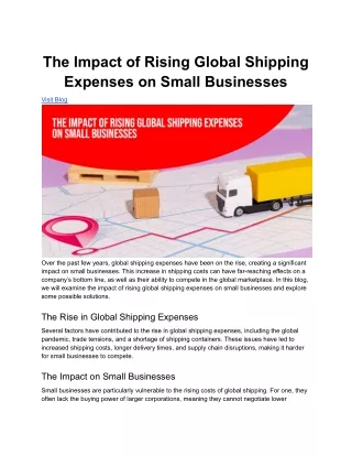 the impact of rising global shipping expenses