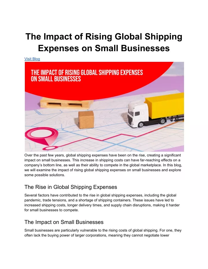 the impact of rising global shipping expenses