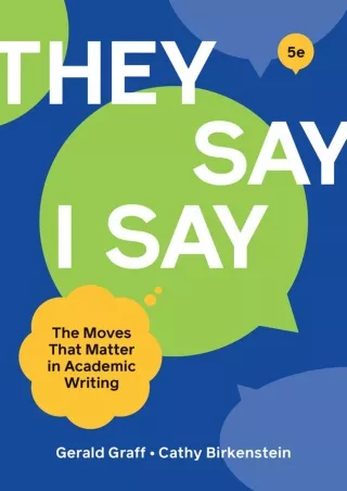 get [PDF] Download 'They Say / I Say'