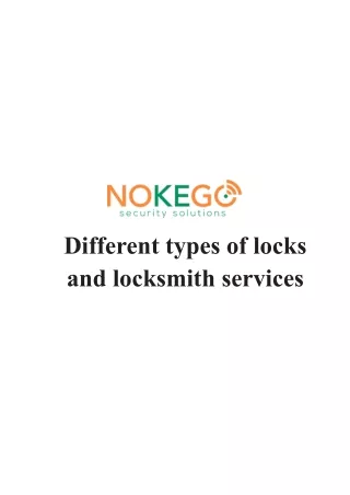 Different types of locks and locksmith services