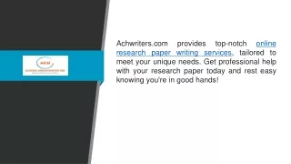 Online Research Paper Writing Services | Achwriters.com