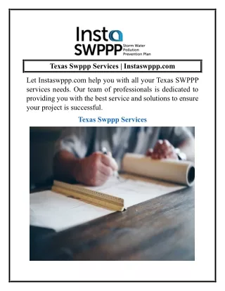 Texas Swppp Services  Instaswppp.com
