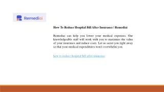 How To Reduce Hospital Bill After Insurance  Remediai