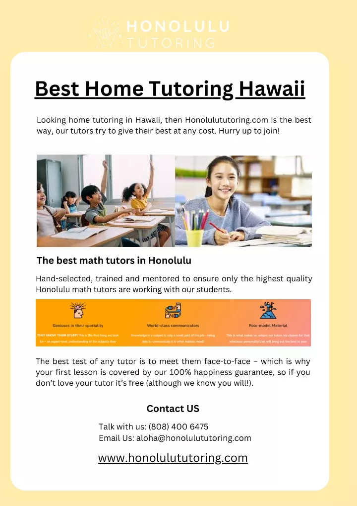best home tutoring hawaii
