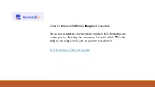 How To Itemized Bill From Hospital  Remediai