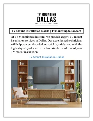 Tv Mount Installation Dallas  Tvmountingdallas.com