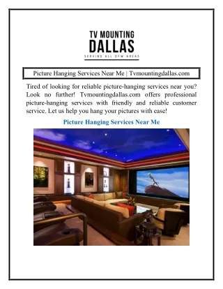 Picture Hanging Services Near Me  Tvmountingdallas.com