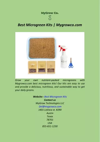 Best Microgreen Kits  Mygrowco.com