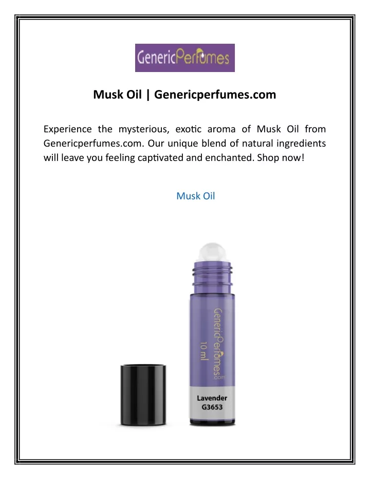 musk oil genericperfumes com