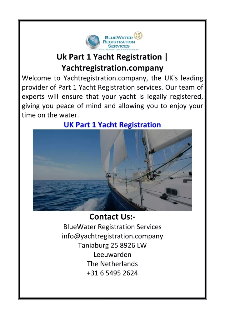 uk part 1 yacht registration yachtregistration