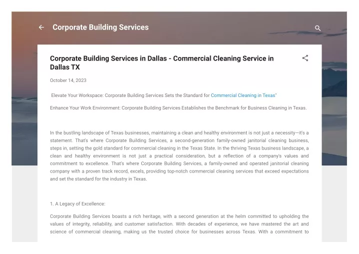 corporate building services