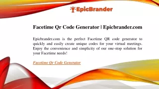 Facetime Qr Code Generator  Epicbrander.com