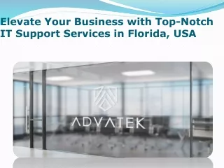 Elevate Your Business with Top-Notch IT Support Services in Florida, USA