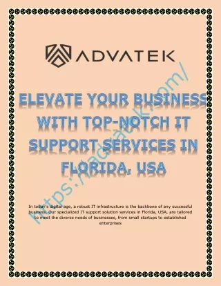 Elevate Your Business with Top-Notch IT Support Services in Florida, USA