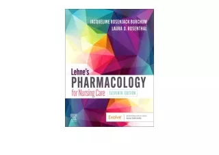 Download Lehnes Pharmacology for Nursing Care E Book full