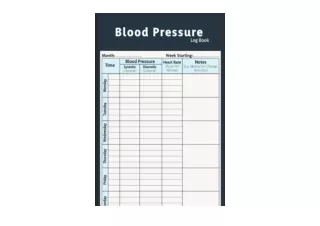 Ebook download Blood Pressure Log Book Simple Daily Blood Pressure Log Record an