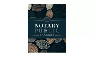 Download PDF Notary Public Logbook Multi State Notary Journal to Record Notarial