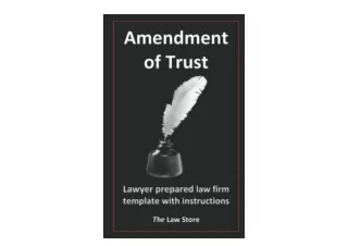 PDF read online Amendment of Trust Lawyer Prepared Law Firm Template With Instru