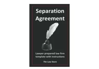 Ebook download Separation Agreement Lawyer Prepared Law Firm Template With Instr