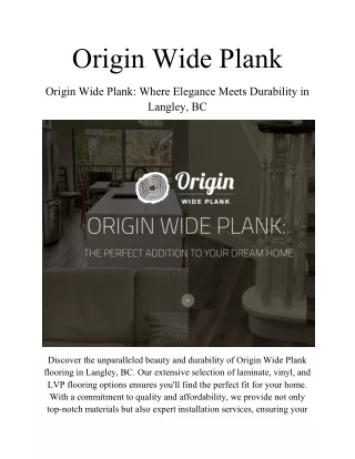 Origin Wide Plank