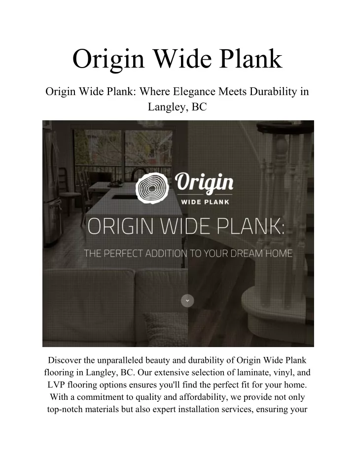 origin wide plank