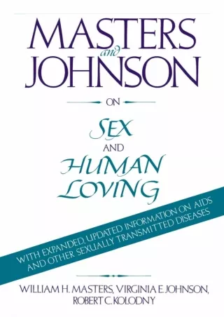 DOWNLOAD [PDF] Masters and Johnson on Sex and Human Loving free