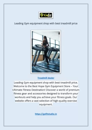 FitmaxSports Leading Gym equipment shop with best treadmill price