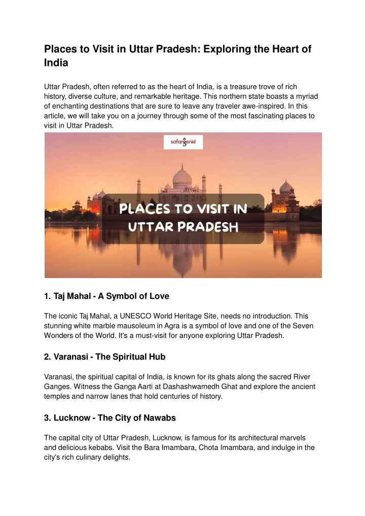 places to visit in uttar pradesh exploring