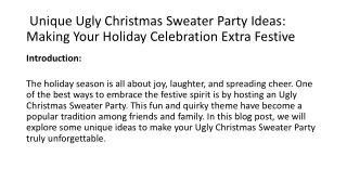 Unique Ugly Christmas Sweater Party Ideas