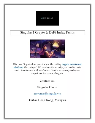 Singular I Crypto & DeFi Index Funds