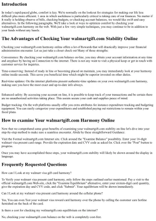 Maximizing Advantage: Checking Your walmartgift.com Equilibrium On the web