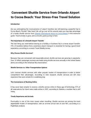 Convenient Shuttle Service from Orlando Airport to Cocoa Beach_ Your Stress-Free Travel Solution (1)