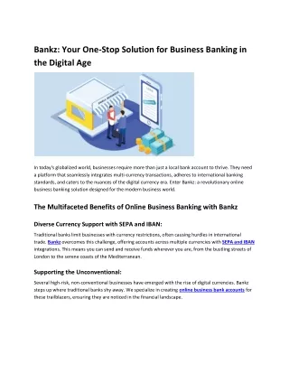 Bankz  Your One-Stop Solution for Business Banking in the Digital Age
