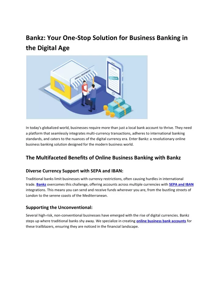 bankz your one stop solution for business banking