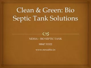 Bio septic tank-Clean & Green