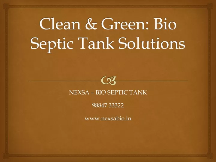 clean green bio septic tank solutions