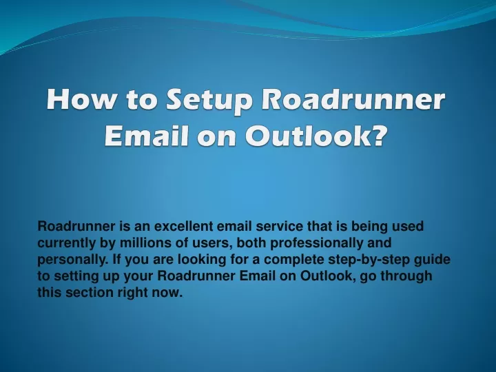 how to setup roadrunner email on outlook