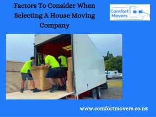 Factors To Consider When Selecting A House Moving Company