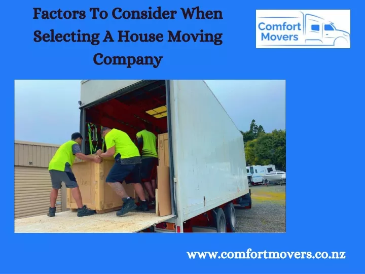 factors to consider when selecting a house moving