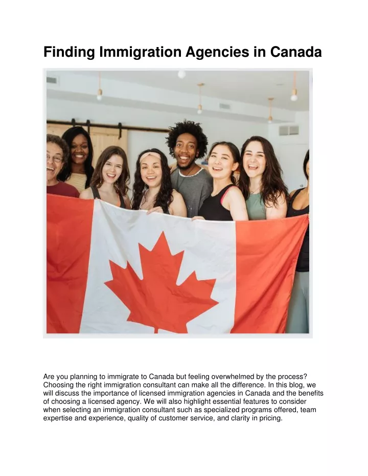 finding immigration agencies in canada